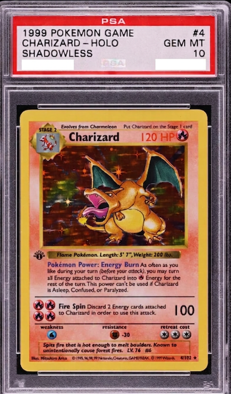 1999 Pokémon Charizard Holo — the grail
